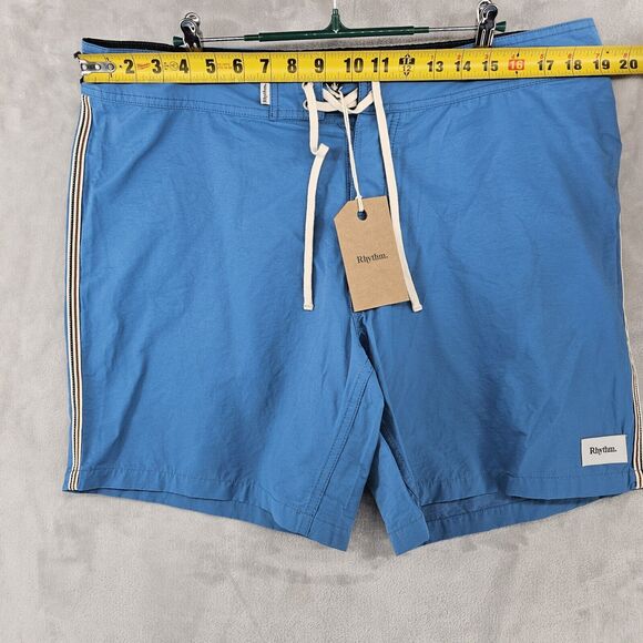 Rhythm Heritage Trunks Mens Size 36 Blue Swim Trunks Board Shorts Blue‎ New - Picture 4 of 6